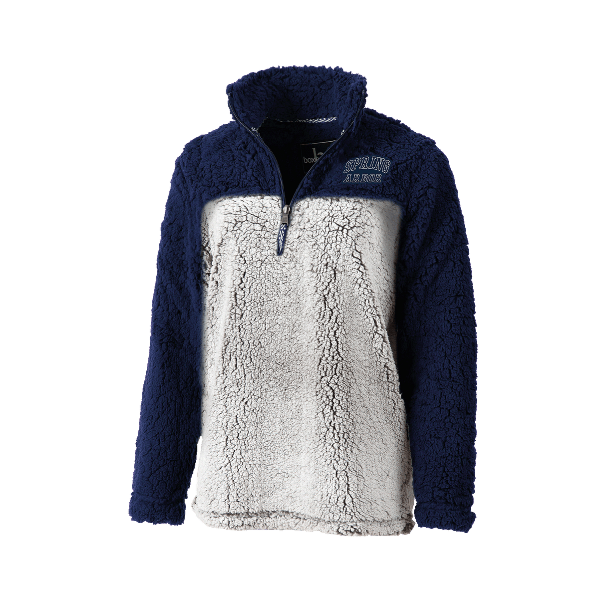 Women's Sherpa 1/4 Zip Pullover, Navy/Frosty Grey (F22) Spring Arbor