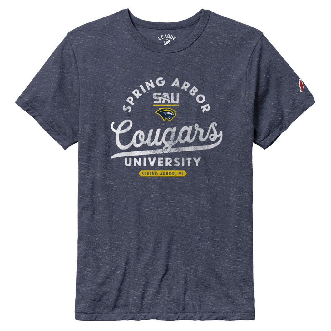 Victory Falls Tee, Heather Navy
