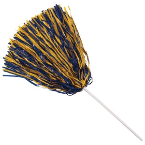 Poms With Plastic Stick, Navy/Gold