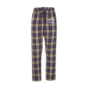 Haley Flannel Pant, Navy Gold Plaid