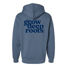 Load image into Gallery viewer, Grow Deep Roots Hood | Storm Blue