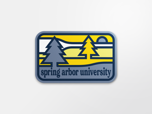 4 inch Weather Resistant Sticker, Trees, Blue Jean