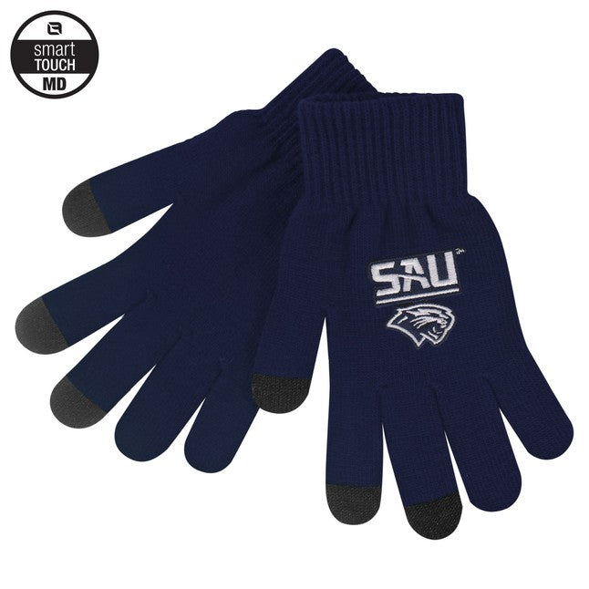 iText Smart Touch Knit Gloves by LogoFit, Navy